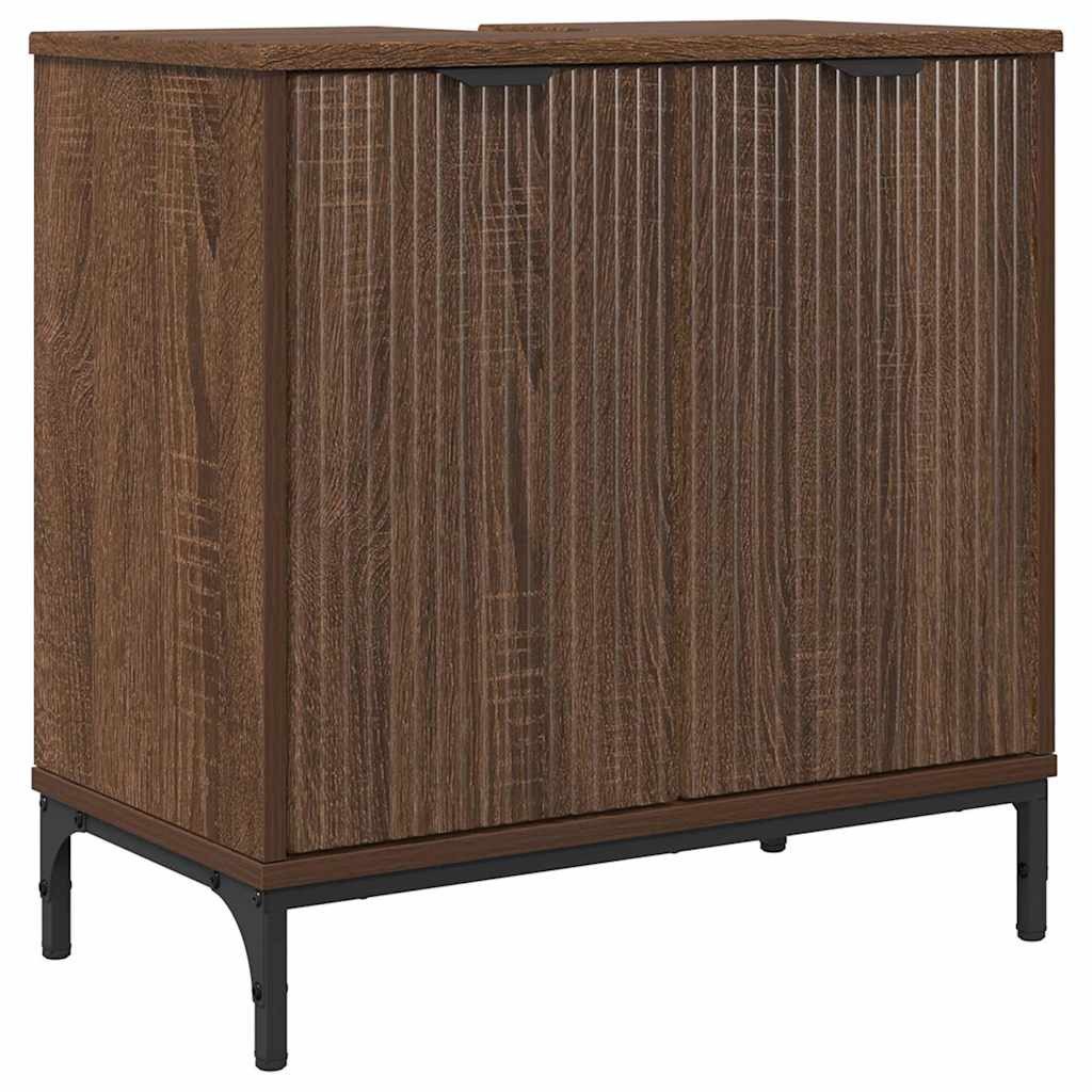 vidaXL Badezimmerspiegelschrank Badezimmer Waschbecken Schrank Braune günstig online kaufen