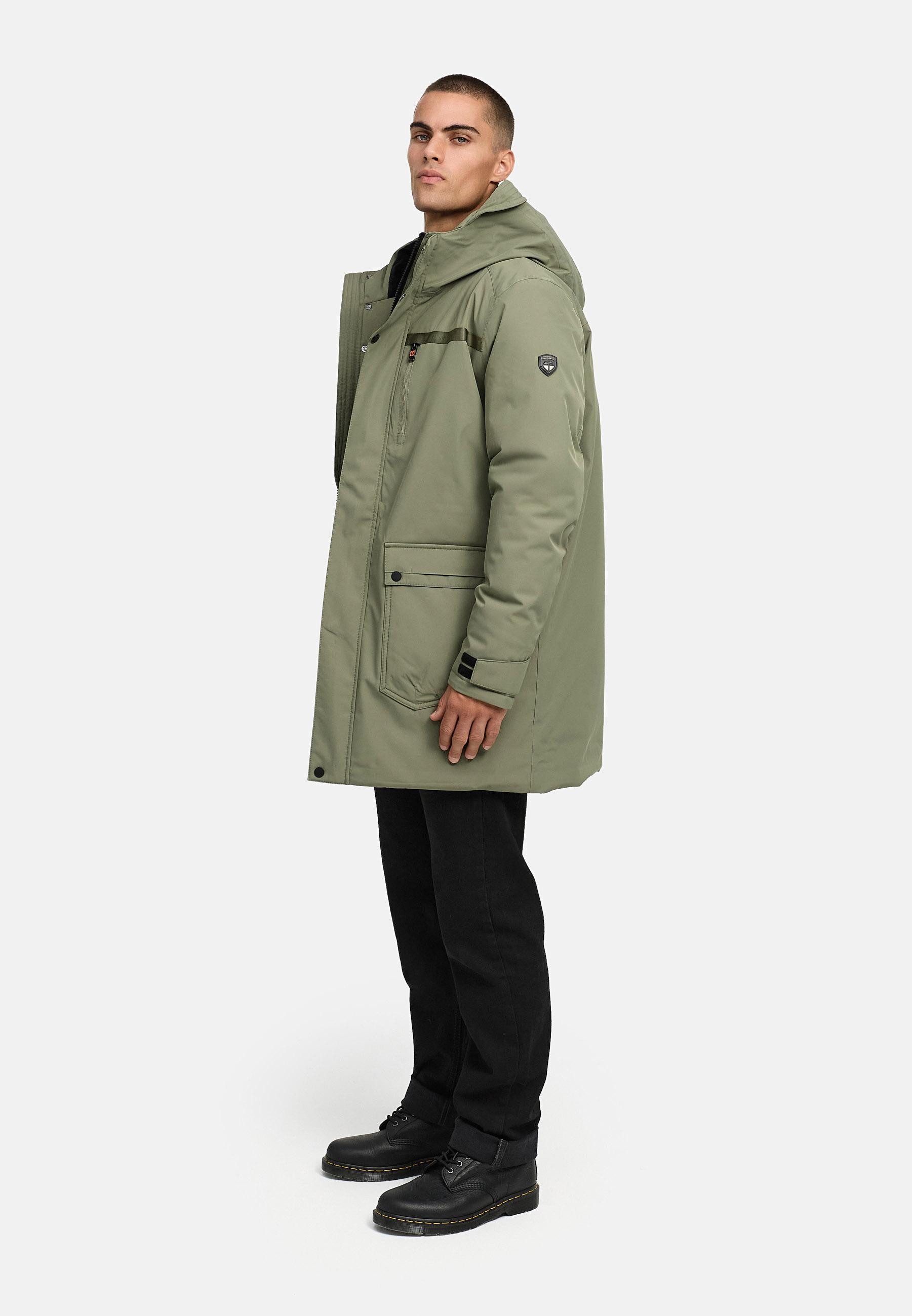 Stone Harbour Wintermantel Netaan XX Herren Kurzmantel mit kuscheliger Kapuze