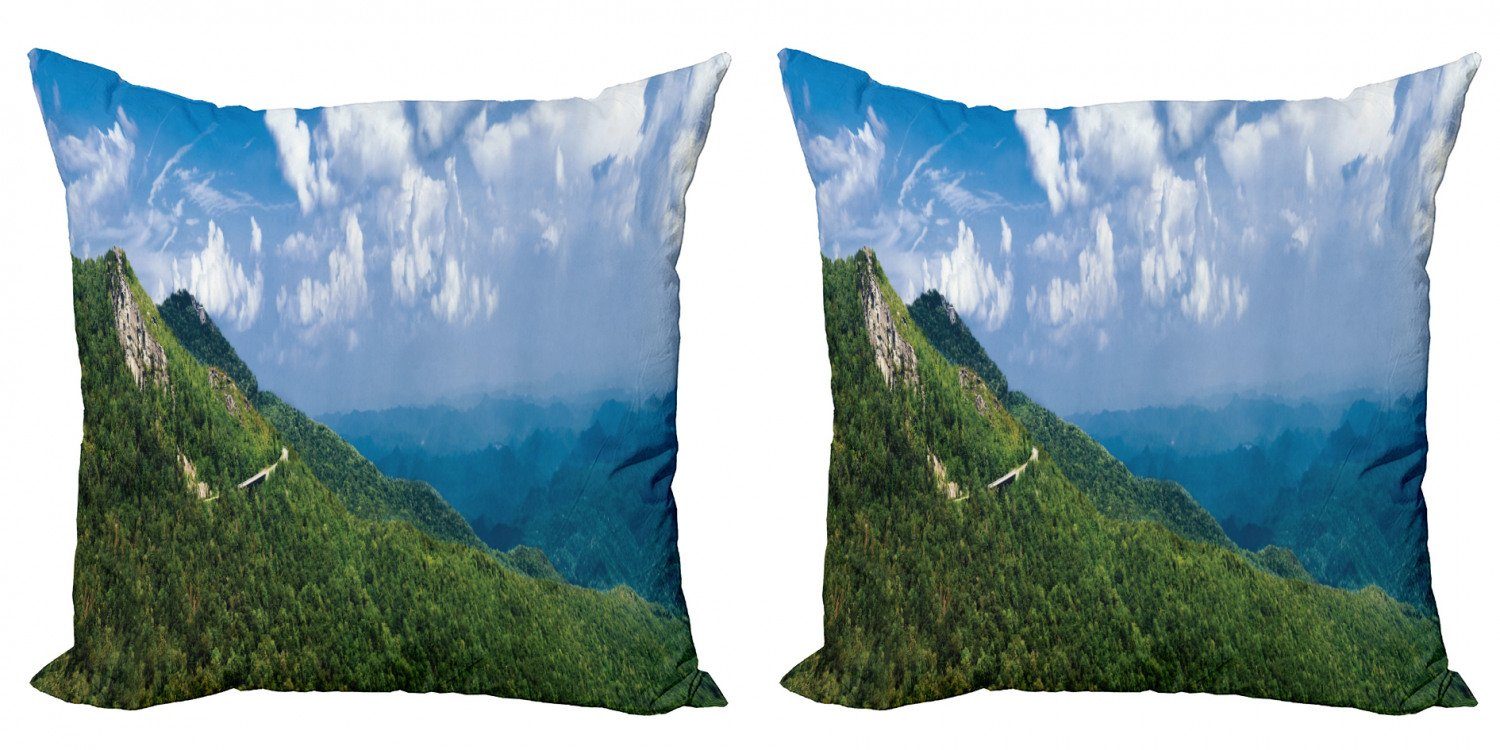 Kissenbezüge Modern Accent Doppelseitiger Digitaldruck, Abakuhaus (2 Stück), Appalachian Blue Ridge Panorama