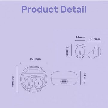 Xmenha Maximalen Komfort, auch bei langem Tragen. In-Ear-Kopfhörer (Störgeräusche adé: Die -24 dB Geräuschunterdrückung sorgt für eine ruhige Schlafumgebung, frei von Ablenkungen., mit Leistungsfähigen Ultimative Lösung Ununterbrochenen Schlafkomfort)