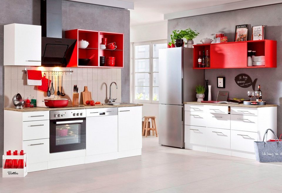 OPTIFIT Küchenzeile Mini, ohne E-Geräte, Breite 210 cm, Kombinierbar mit  farbigen Regalen
