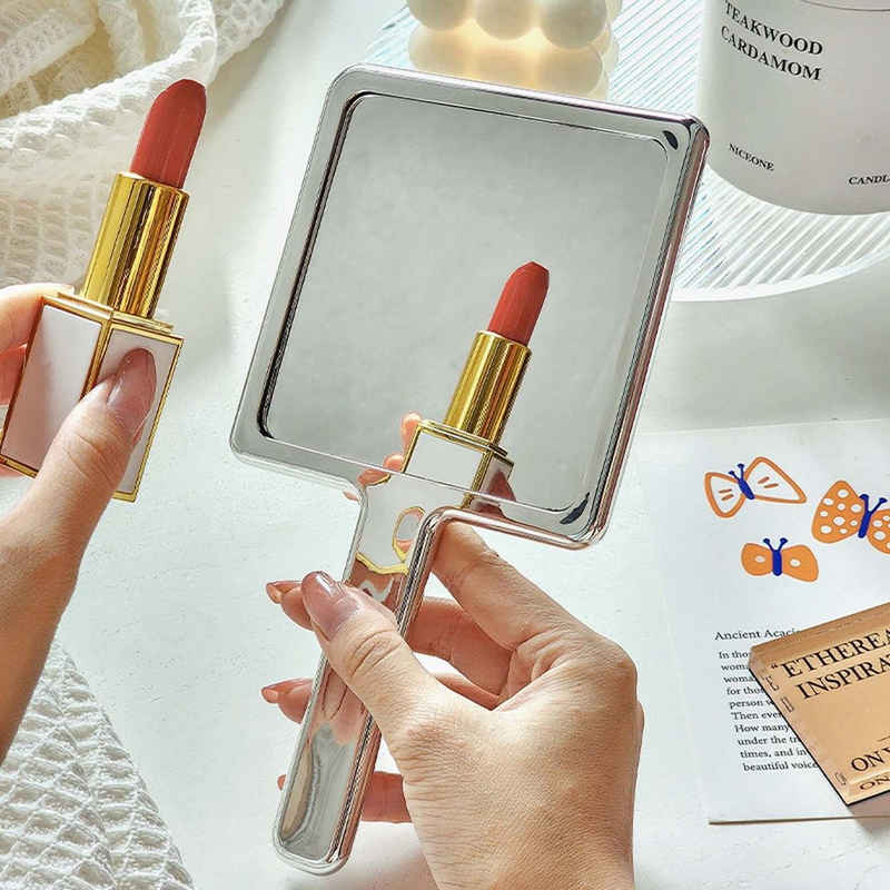 FIDDY Taschenspiegel Kleiner Hand-Make-up-Spiegel zum täglichen Ausbessern (Satz, 1-St., 10.5*19*1CM), Retro-Ins-Style-Spiegel, tragbarer Handkosmetikspiegel für Damen