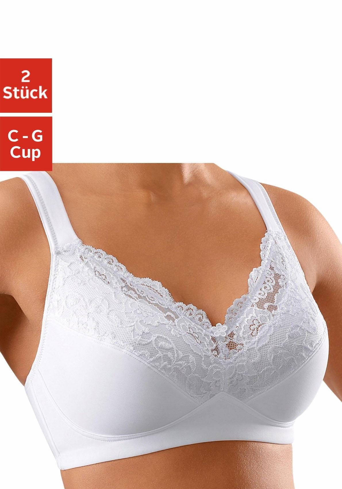 petite fleur by Lascana Soft-BH (Packung, 2 Stück) ohne Bügel mit Komfortträgern – auch ideal für große Größen