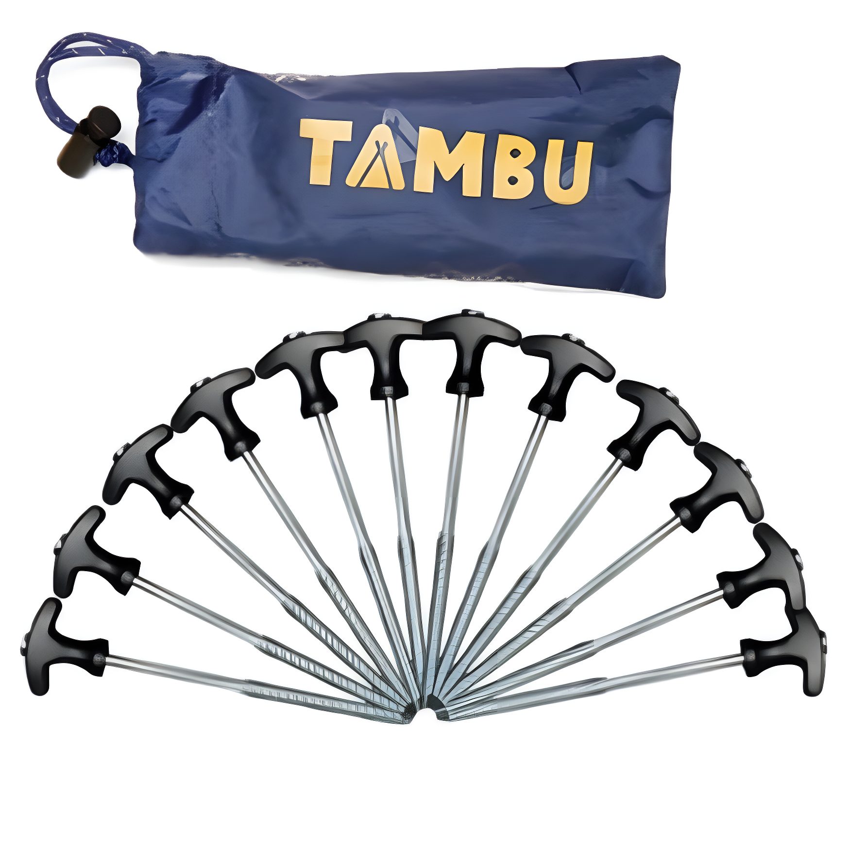 Tambu Kuppelzelt T-Heringe aus Stahl, 20cm, 12 Stück
