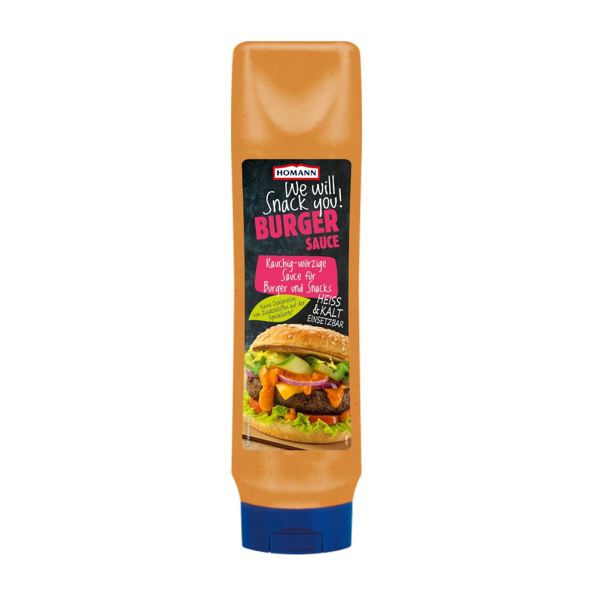 Homann Saucen, Homann Burger Sauce mit feinen Gurkenstücken Squeezeflasche 875ml