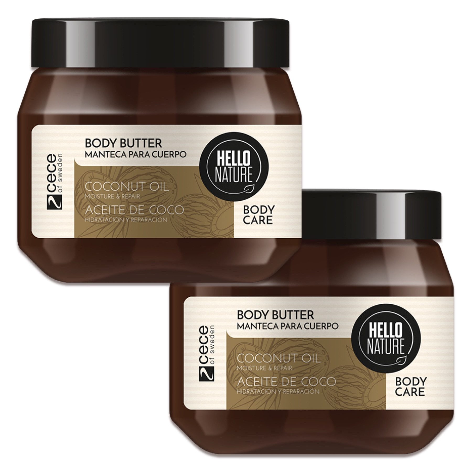 P-Beauty Cosmetic Accessories Körperbutter Body Butter Körpercreme Kokosnussöl Kaltgepresst BIO Rein Natürlich, 2-tlg., Körpercreme, Körperbutter, Tagescreme, Hautpflege