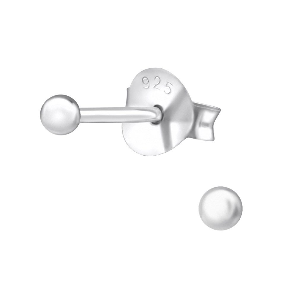 Paar Ohrstecker Ball Ohrstecker: Kugel Ohrringe Silber 925