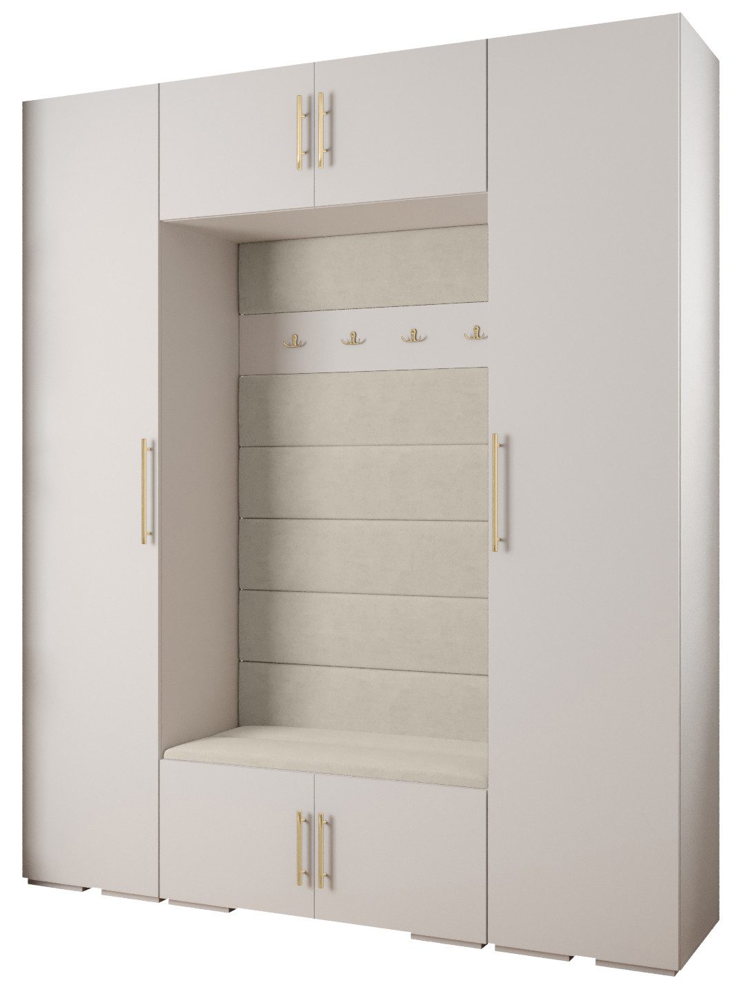 ABIKS MÖBEL Kompaktgarderobe INOVA 3 SATZ 13 Möbelset, Garderobe mit Kleiderstange und Regalen