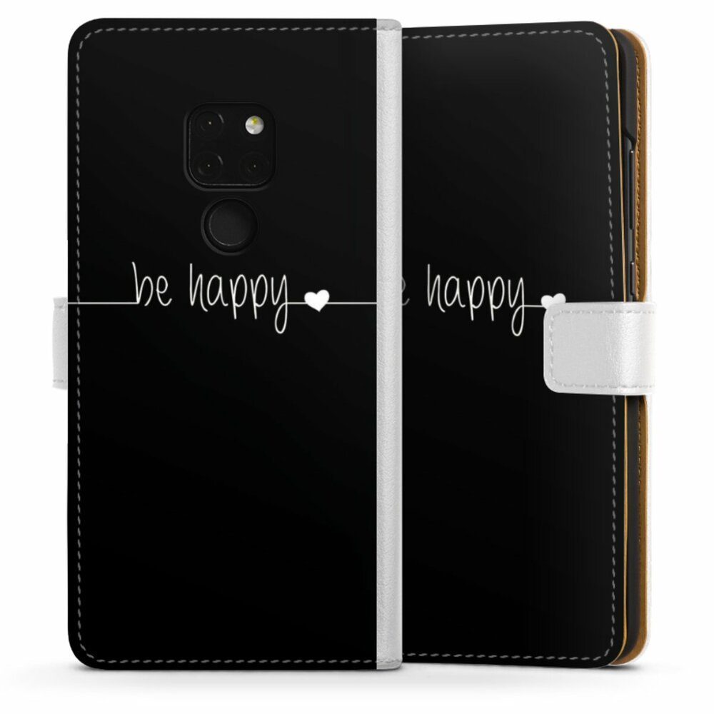 DeinDesign Handyhülle Statement Sprüche Glück Be Happy Black, Huawei