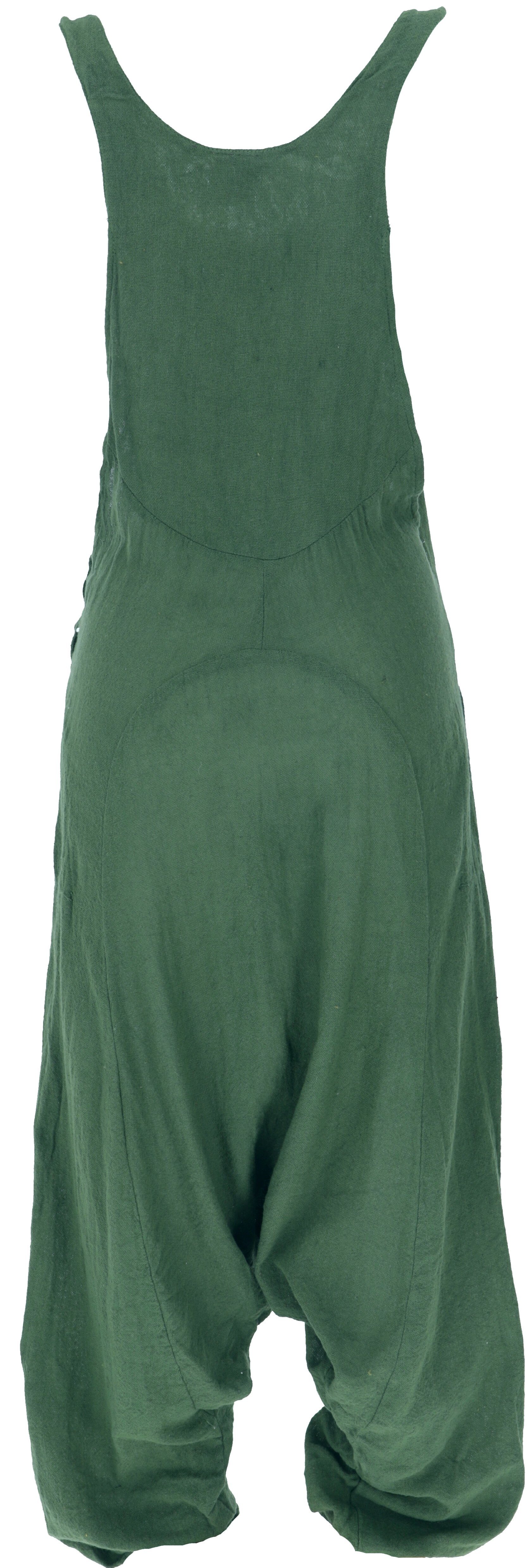Guru-Shop Relaxhose Latzhose, Natürliche olivgrün luftiger.. Ethno Bekleidung Boho alternative Overall, Style