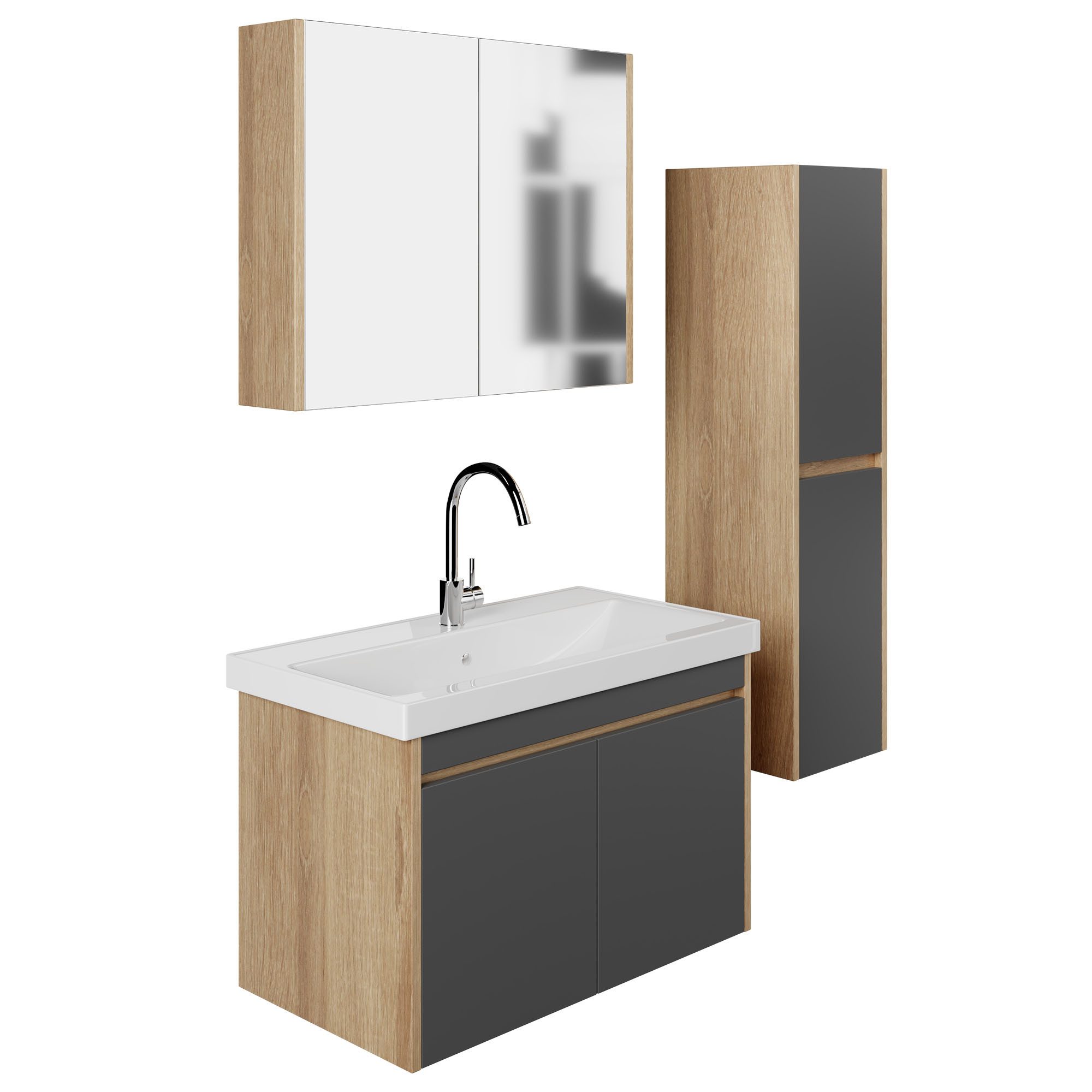 Karen Badmöbel-Set Badmöbel Set Dallas 4-Teilig Komplett-Set, (4-Teilig Kom günstig online kaufen