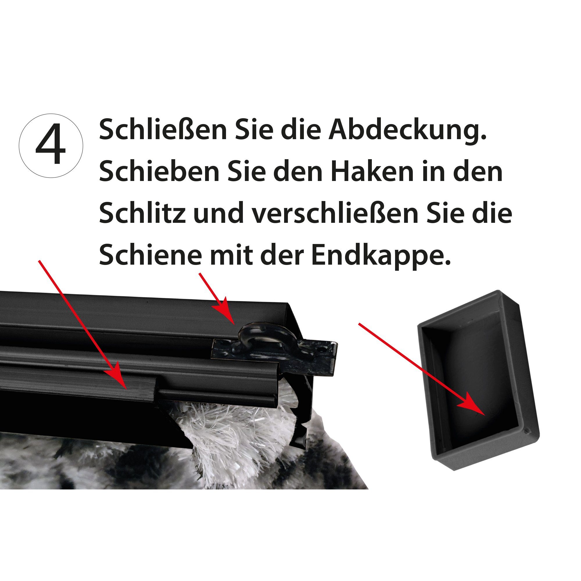 (1 Sichtschutz, (BxL), perfekter verfügbar Insekten- Türvorhang blickdicht, viele Ösen St), versch. Schwarz Farben 100x200cm Flauschvorhang Flausch, und Arsvita,