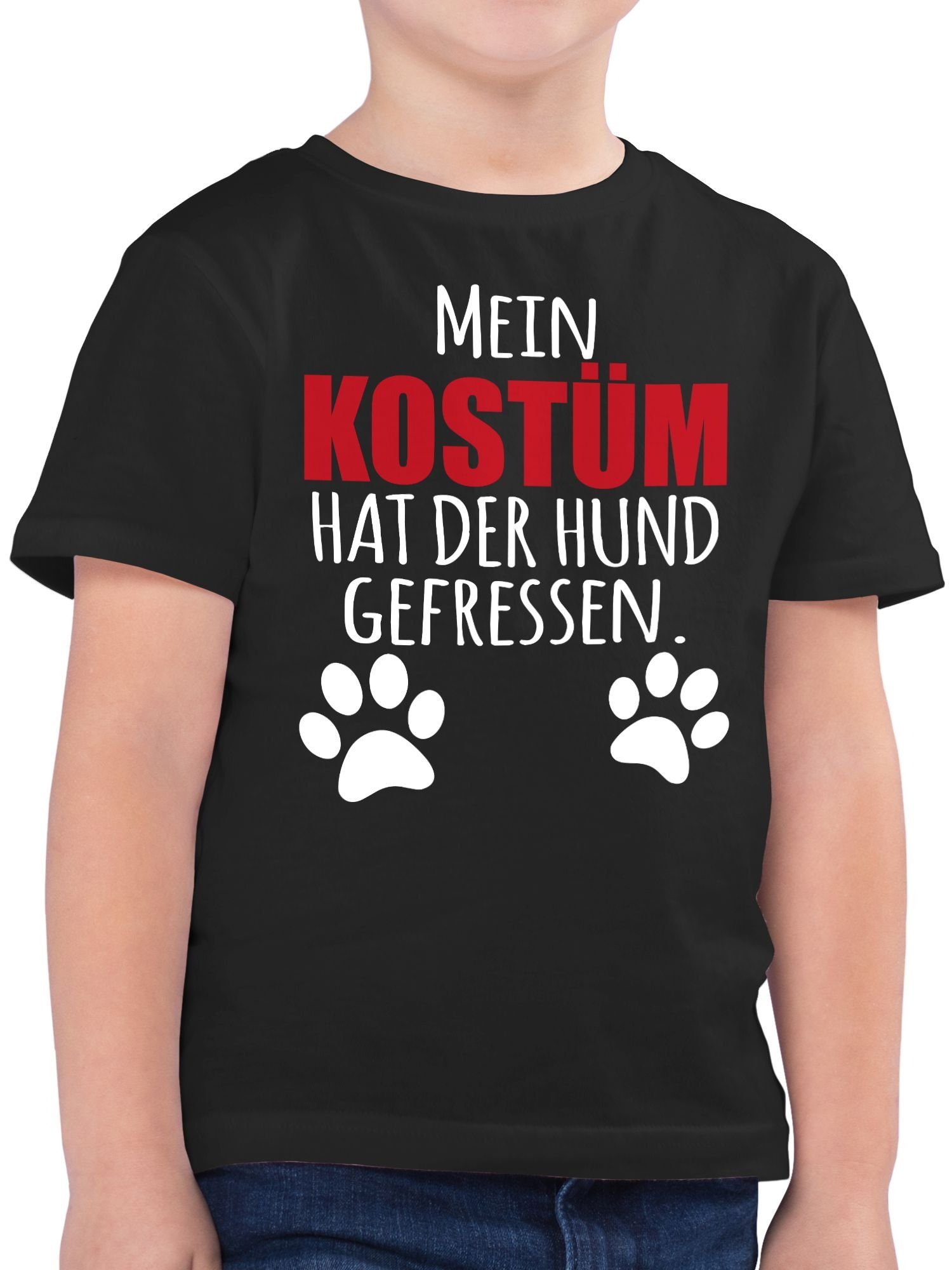 Faschingskostüme der Kostüm Hundekostüm Shirtracer Hund & Dog - T-Shirt Fasching Karneval Mein gefressen Schwarz hat 1