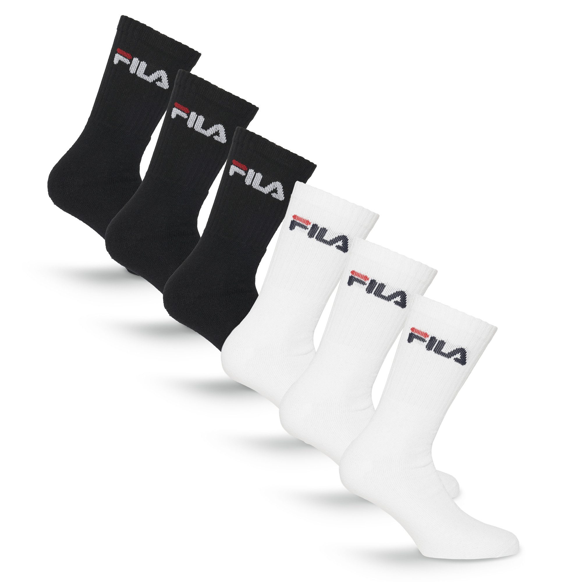 Fila Tennissocken UNISEX CREW TENNIS FULL TERRY SOCKS (6-Paar, 6 Paar) Sportsocken, flache Zehennaht