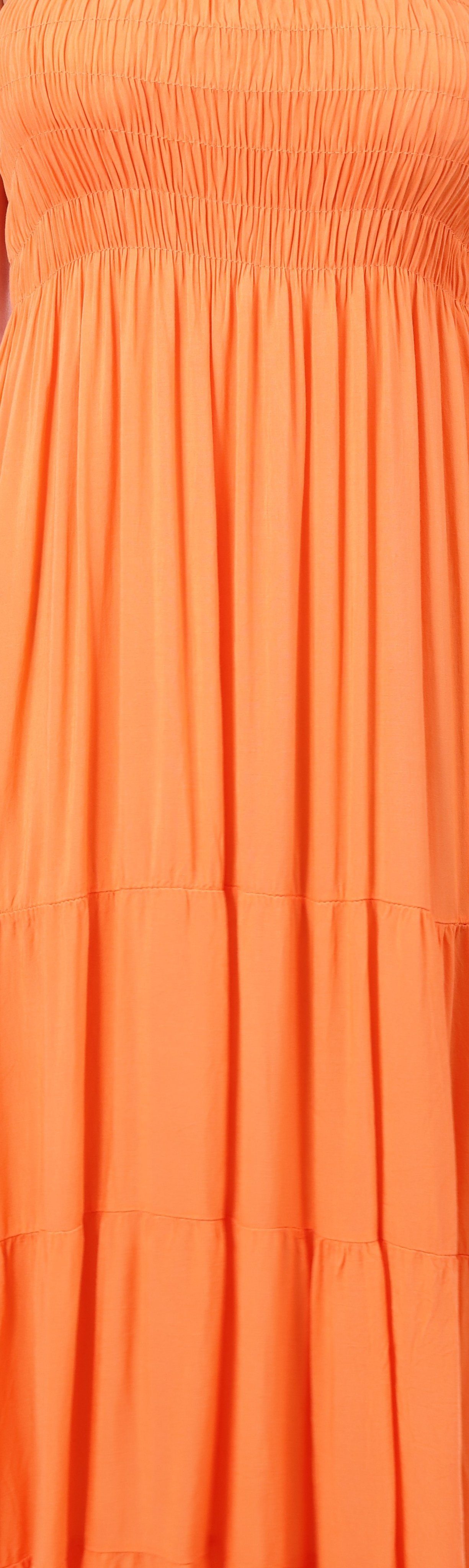 malito orange figurumspielendes Einheitsgröße Bandeaukleid Strandkleid fashion 4635 Sommerkleid more than