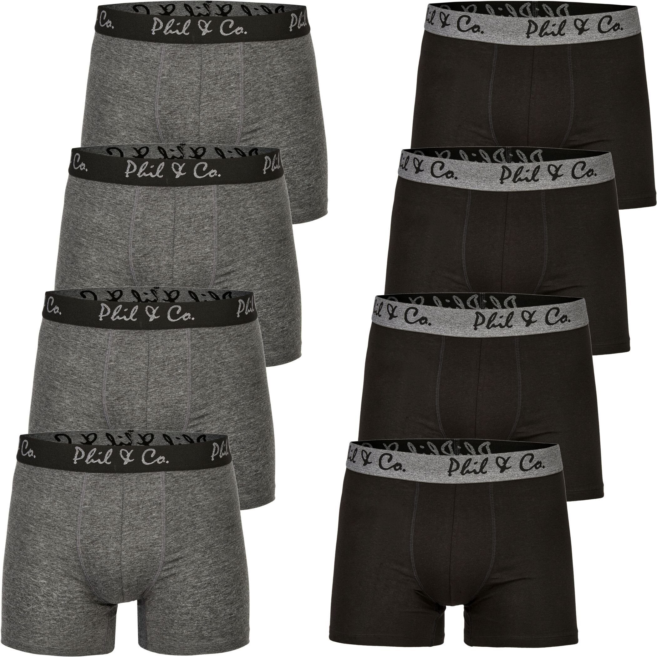 Phil & Co. Boxershorts 8er Pack Phil & Co Berlin Jersey Boxershorts Trunk Short Pant FARBWAHL (1-St) DESIGN 09 | Boxershorts