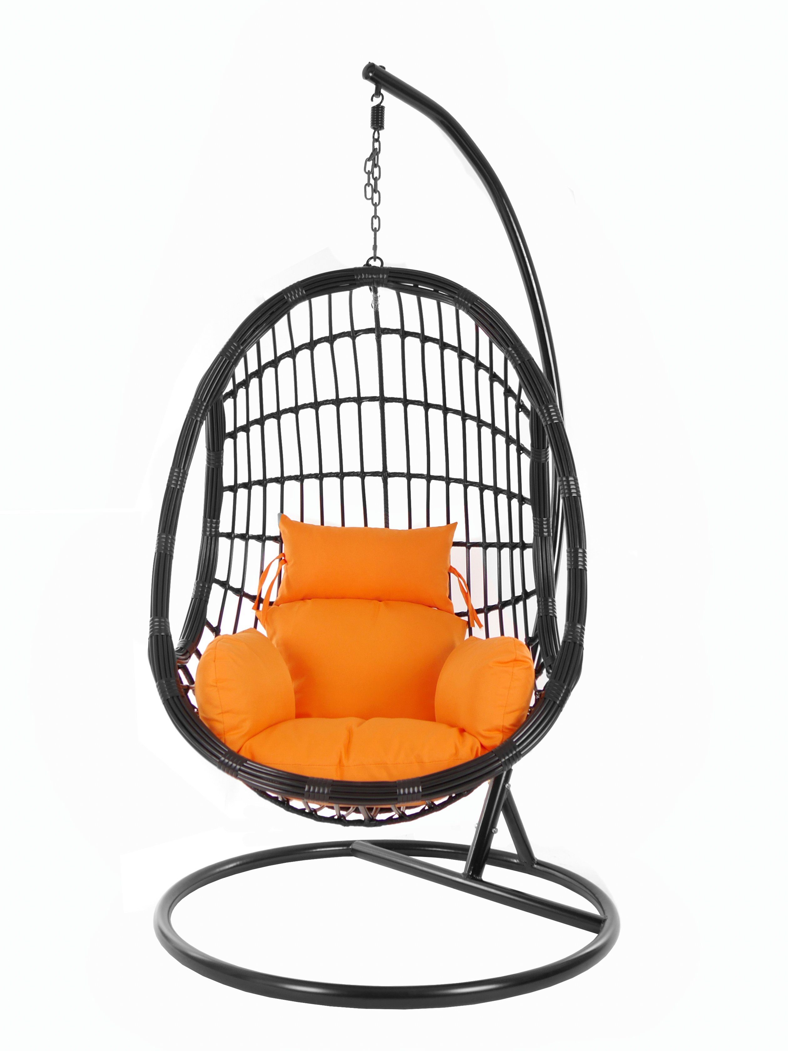 Nest-Kissen Chair, KIDEO PALMANOVA tangerine) (3030 Hängesessel Kissen, Schwebesessel, orange Swing und black, mit Gestell Hängesessel