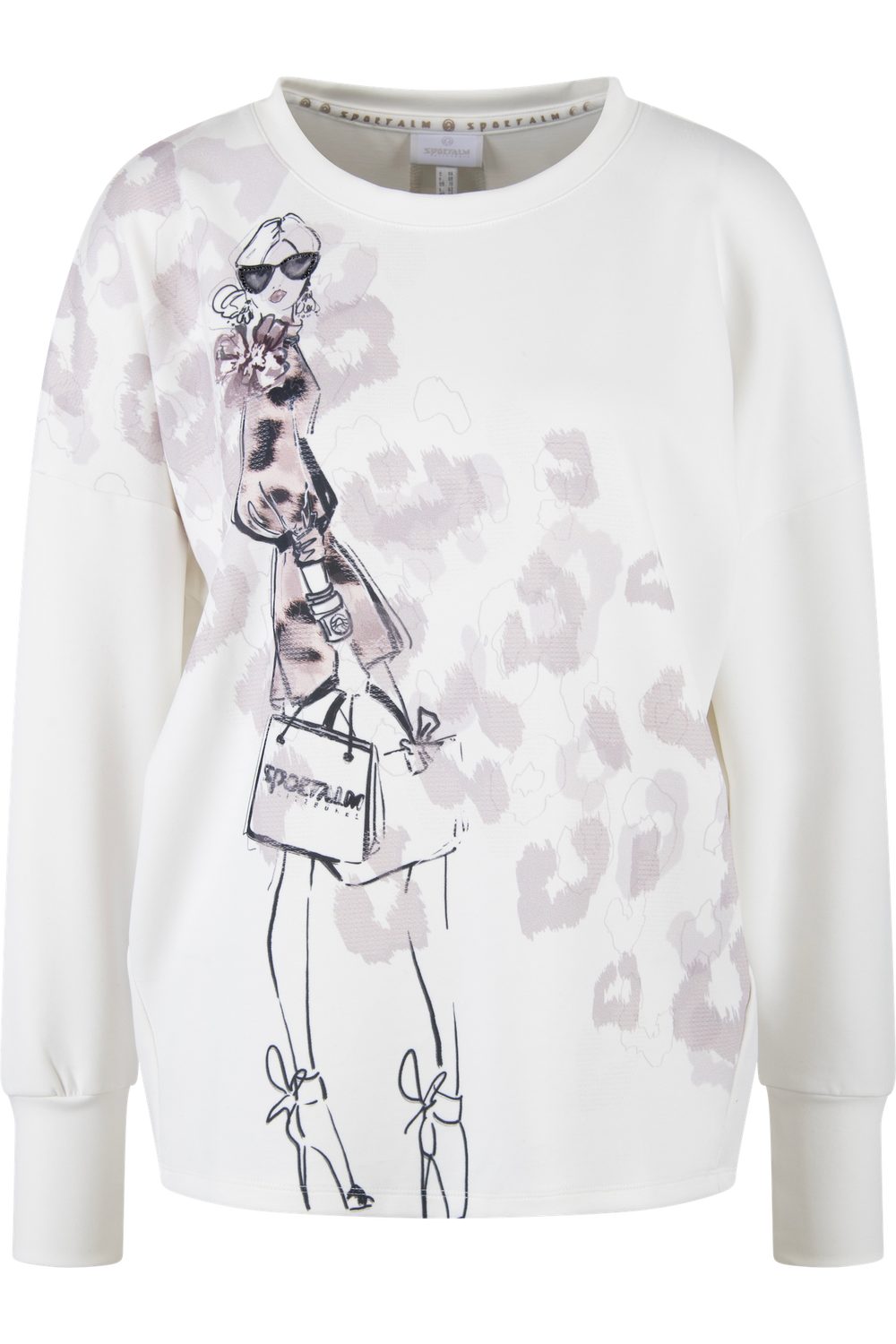 Sportalm Kitzbühel Sweatshirt 400215 Fuchsi Exklusive Fashion-Illustration im Frontdesign