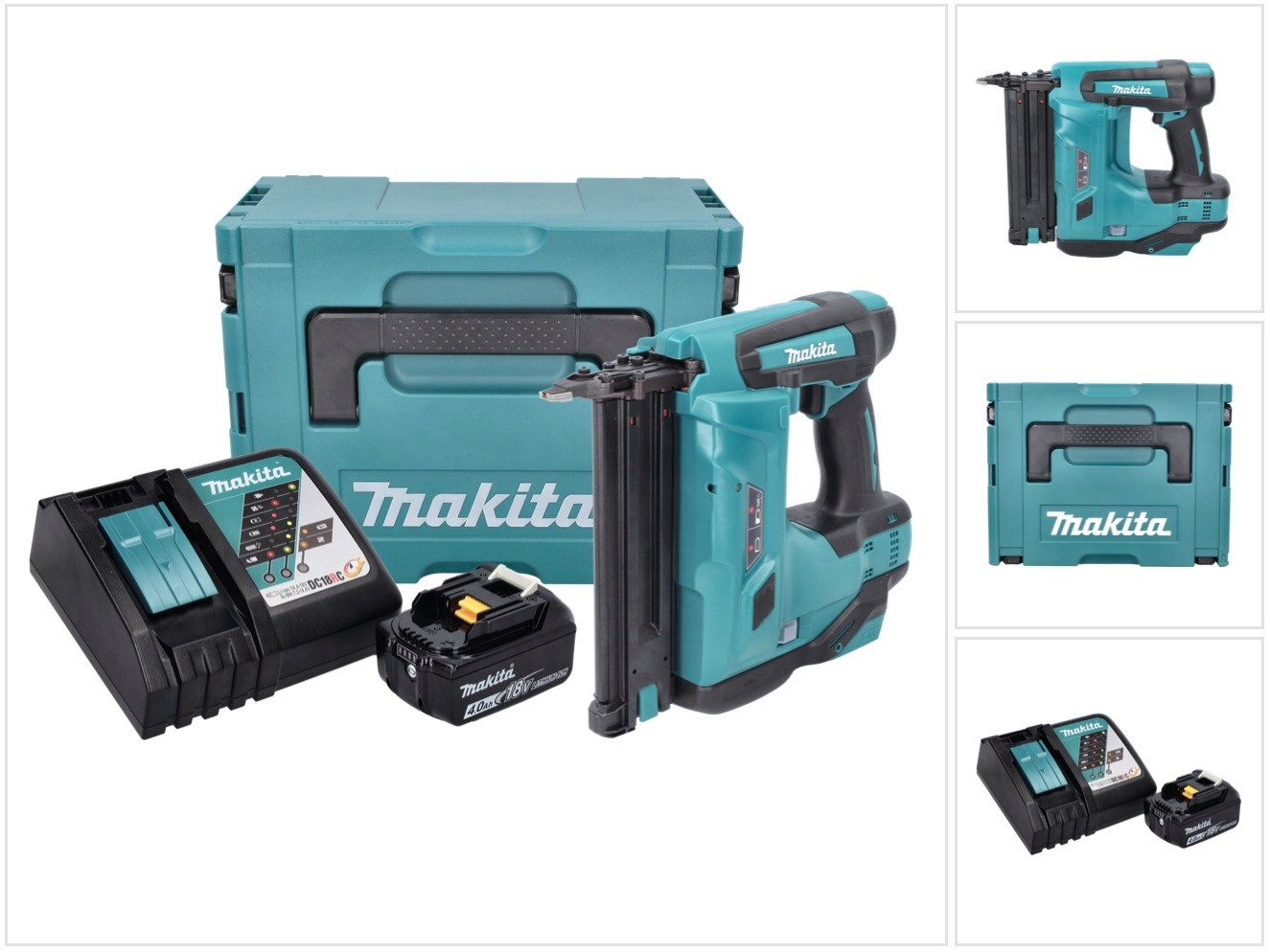 Makita Stauchkopfnagler DBN 500 RM1J Akku Stauchkopfnagler 18 V 15-50 mm + 1x Akku 4,0 Ah