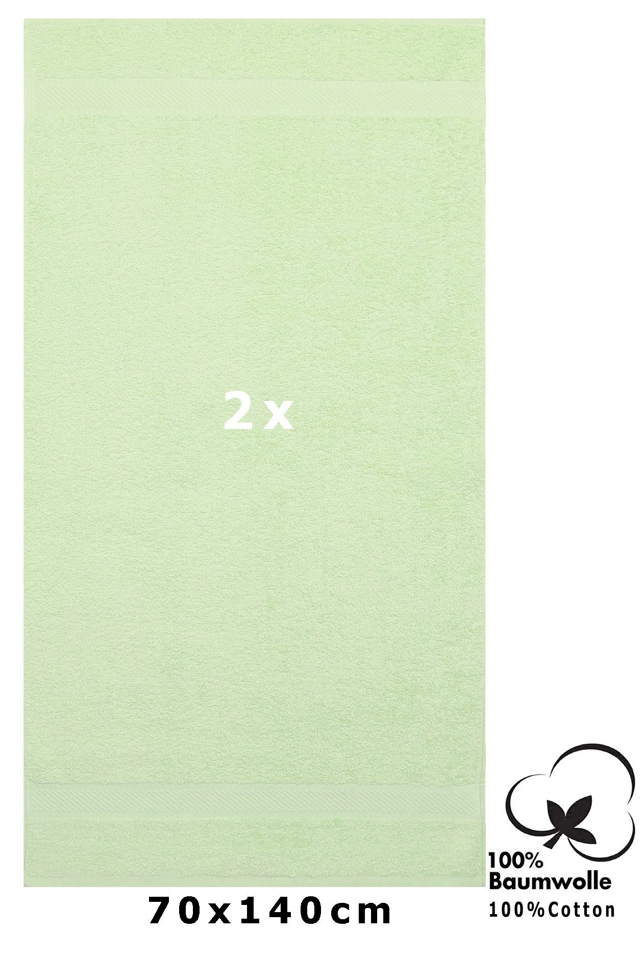 Betz Duschtücher 2 Stück Duschtücher Duschtuch-Set Palermo 70 x 140 cm Farb günstig online kaufen