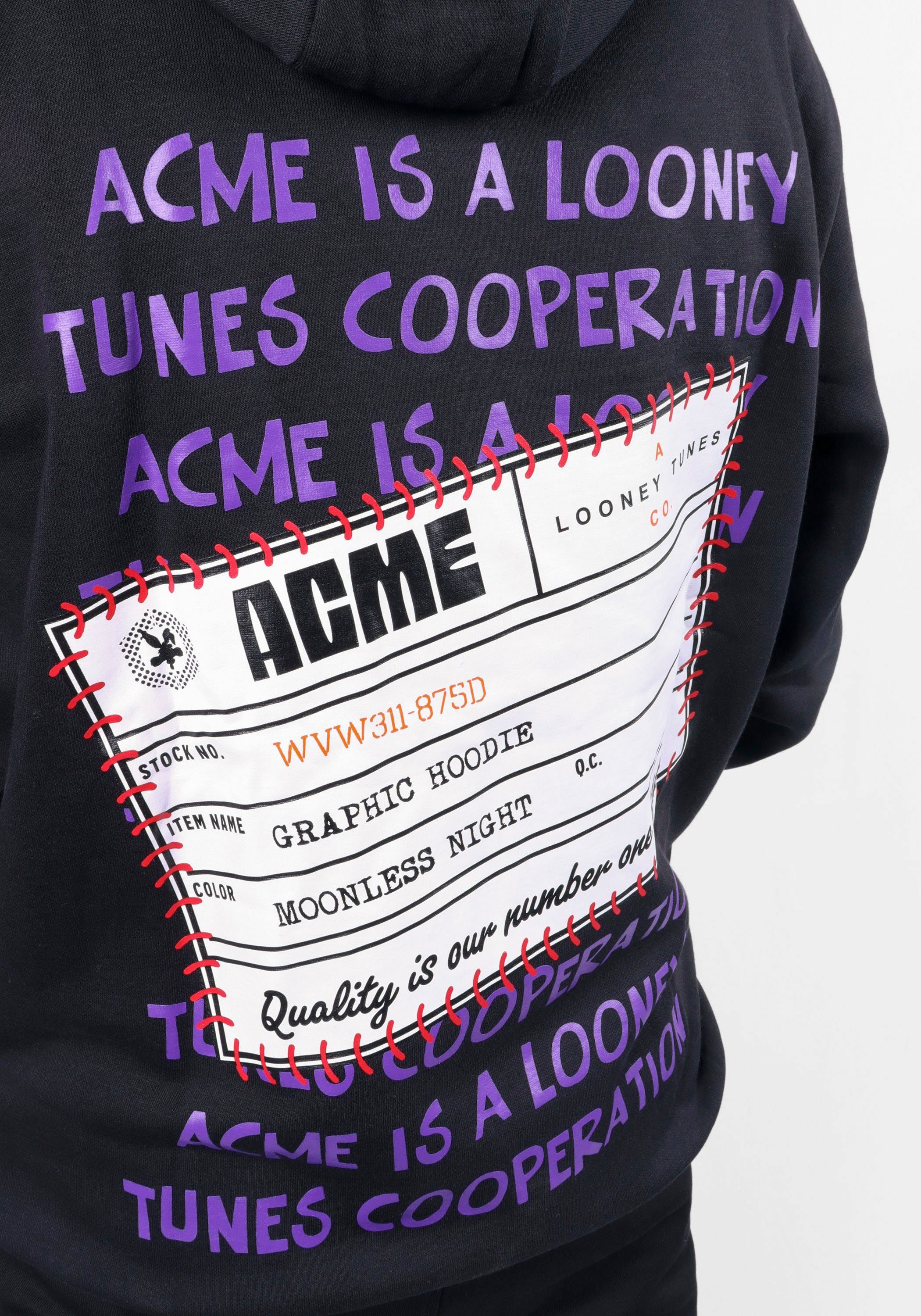 "ACME" Hoodie York Herren New auf Rückseite. mit und Capelli Lizenz Vorder- Design Hoodie