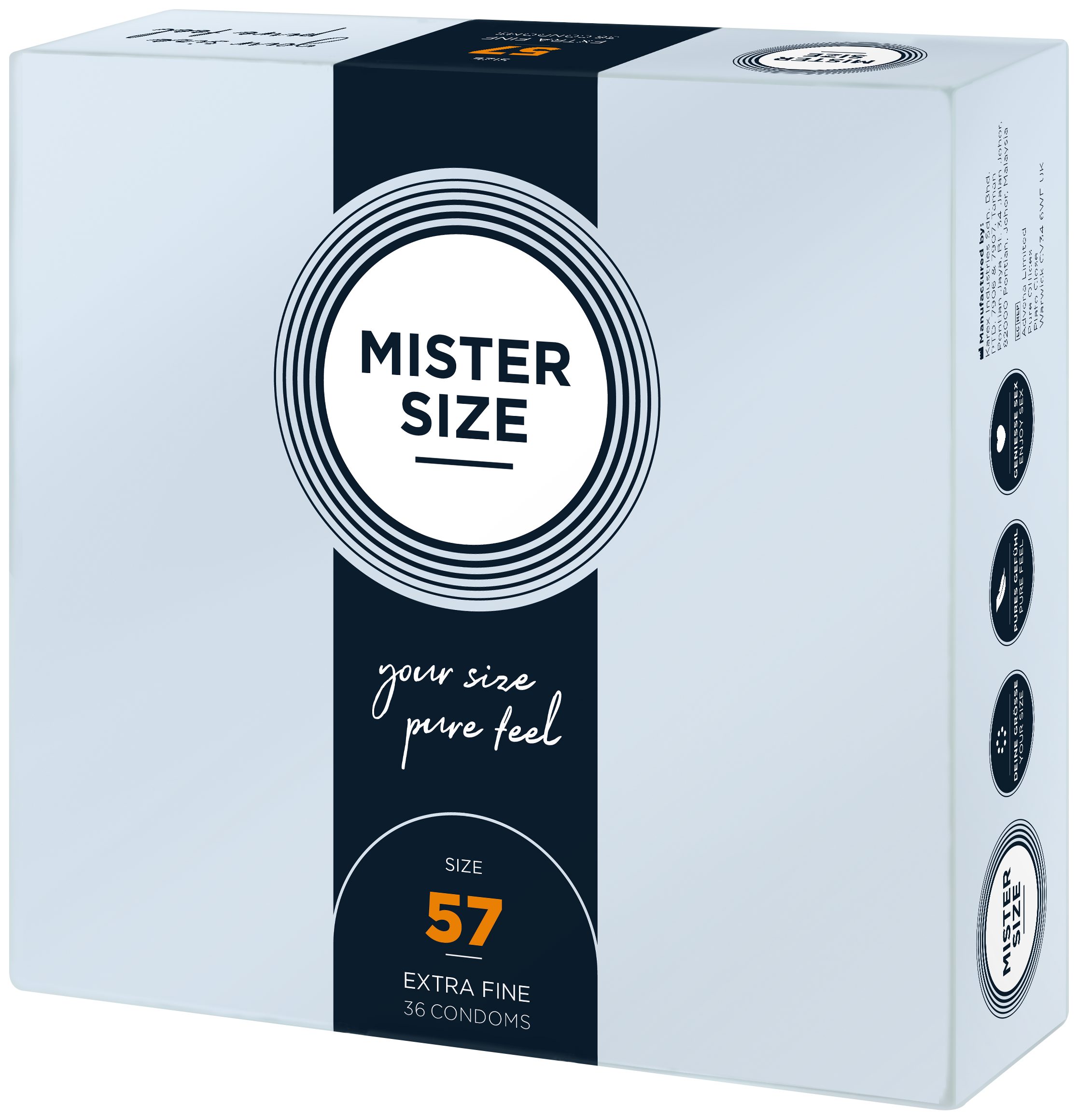 MISTER SIZE Kondome 36 Stück, Nominale feucht gefühlsecht & 57mm, Breite