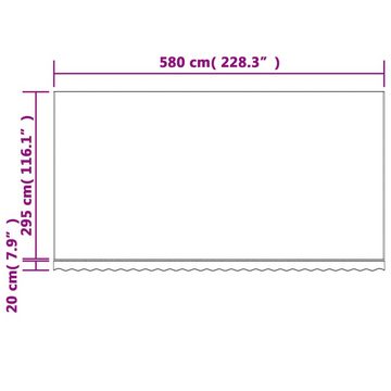 vidaXL Markise Markisenbespannung Rot und Weiß Gestreift 6x3 m (1-St)