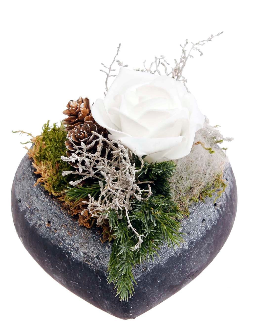 CreaFlor Home Dekokranz Herz, Handarbeit, Natur, Motiv: Rose günstig online kaufen