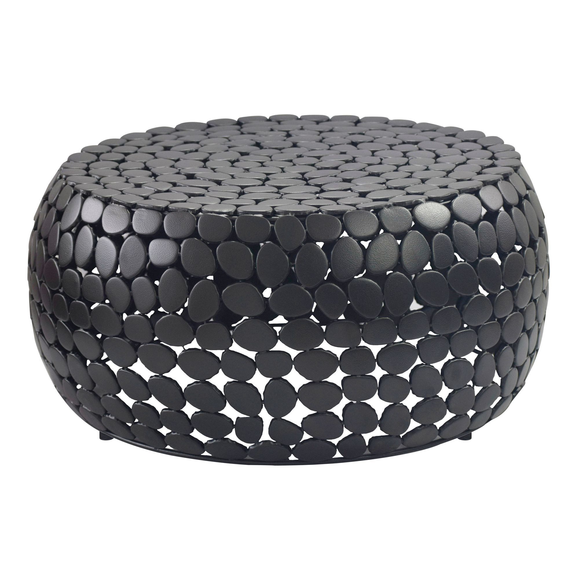 Wohnling Couchtisch WL7.365 Sofatisch Alu Wohnzimmertisch 66cm Loungetisch Metall Rund (Strukturierte Metalloberfläche mit moderner Wirkung), Kompakte Tischform für stilvolle Wohnbereiche