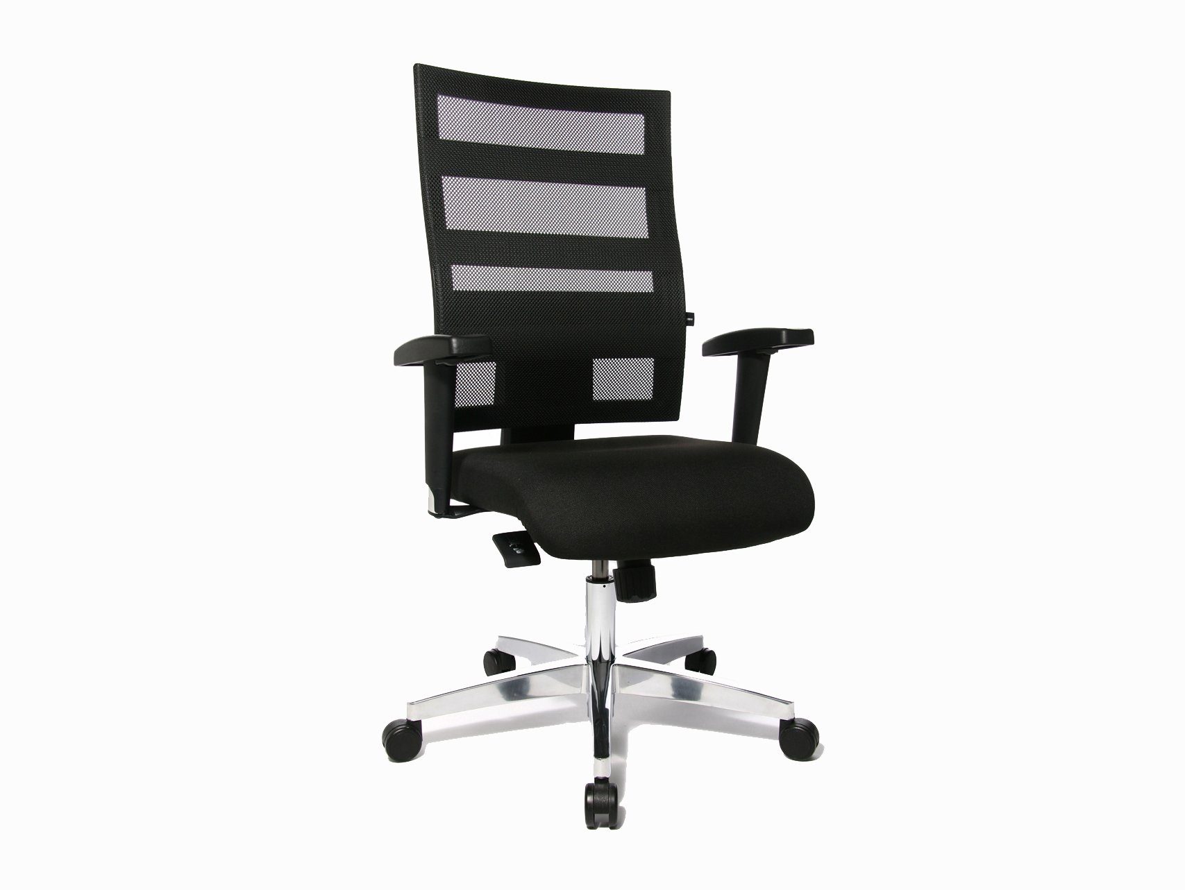 Moebel-Eins Stuhl, Drehstuhl X-PANDER, Material Stoff/Aluminium, schwarz