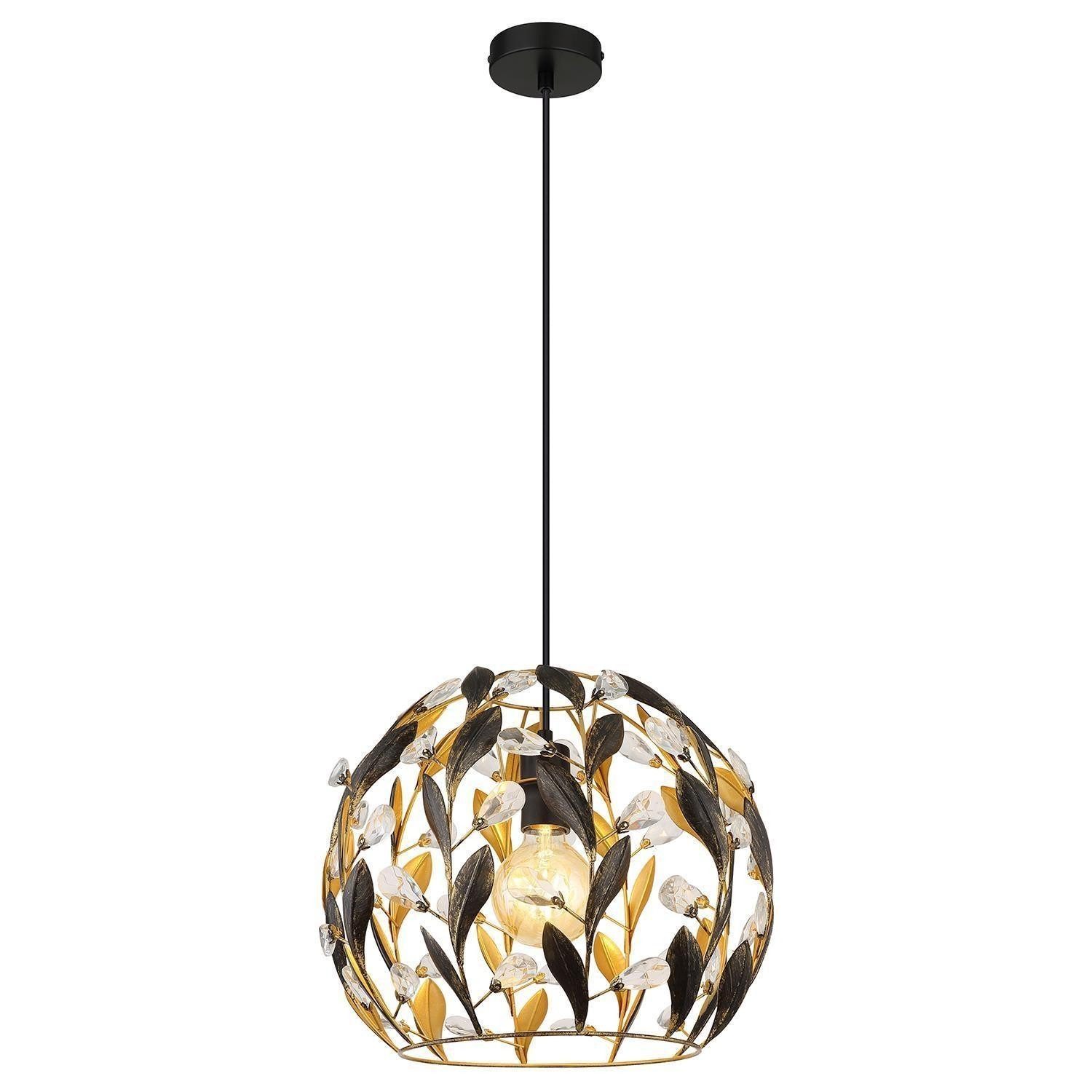 GLOBO LIGHTING Pendelleuchte MIKA, Goldgelb, Schwarz, günstig online kaufen