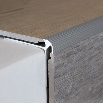 PROVISTON Treppenkantenprofil Aluminium, 40 x 30 x 1000 mm, Silber, Treppenkante, Winkelprofil