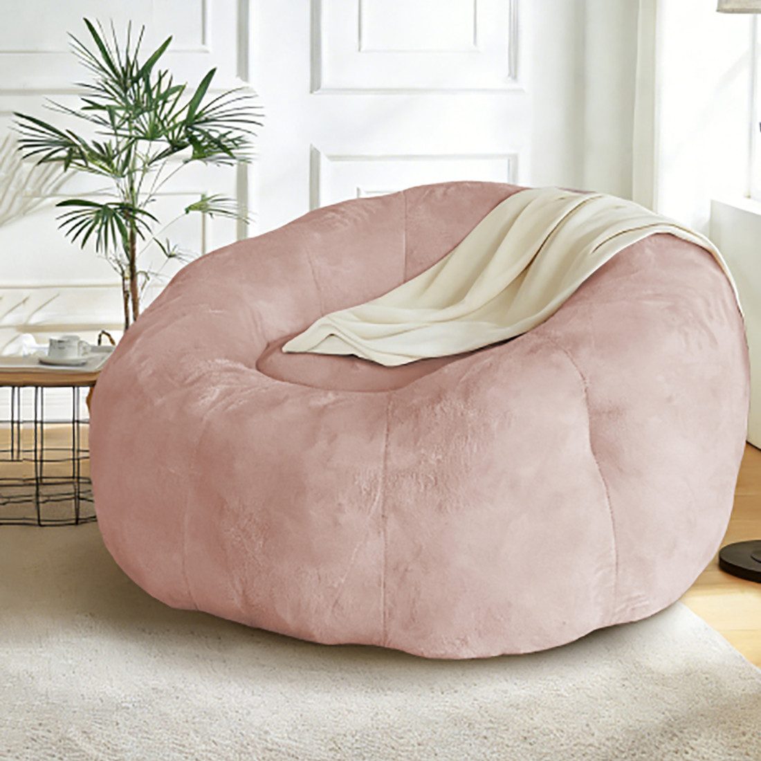 MODFU Sofa Großer runder Sitzsack mit erhöhter Stabilität, für Wohnzimmer und Schlafzimmer mit maximalem Komfort, Einzelsofa, Wohnzimmer Sofa