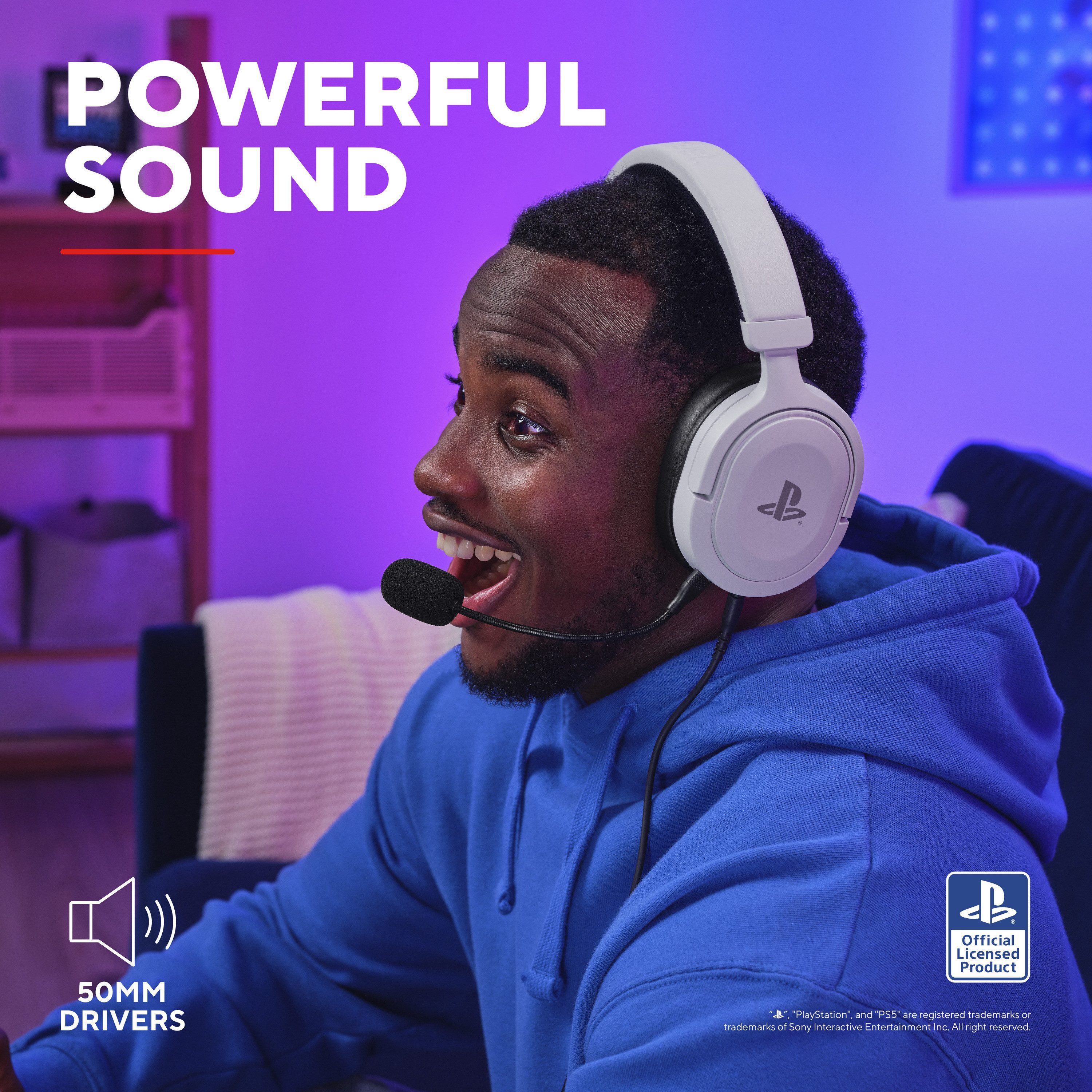 Trust GXT 498 Forta Gaming Headset PS5 PS4 Mikrofon Over Ear Gaming-Headset (Offiziell lizenziert für PlayStation®5 I Strapazierfähige, weiche Over-Ear-Polster  – Bild 5 von 5