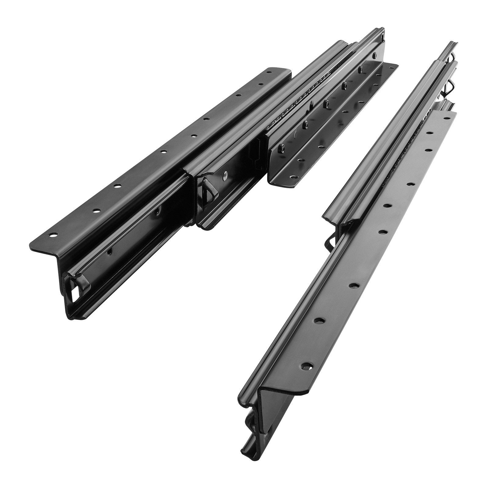 SO-TECH® Auszug Überauszug 100 kg KU3-100-H53-NF schwarz, nicht trennbar, 40cm, ausgezogen 90cm & Montagewinkel für die Bodenmontage