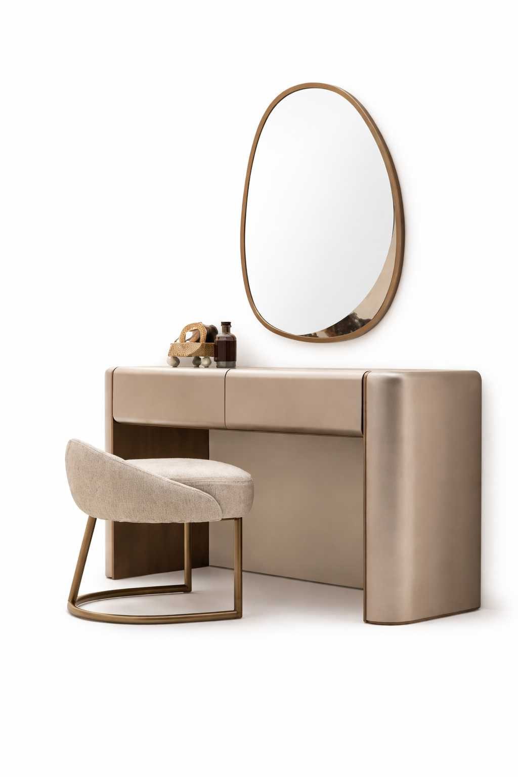 JVmoebel Schminktisch Designer Schminktisch Set mit Spiegel und Hocker für Schlafzimmer, Made in Europa