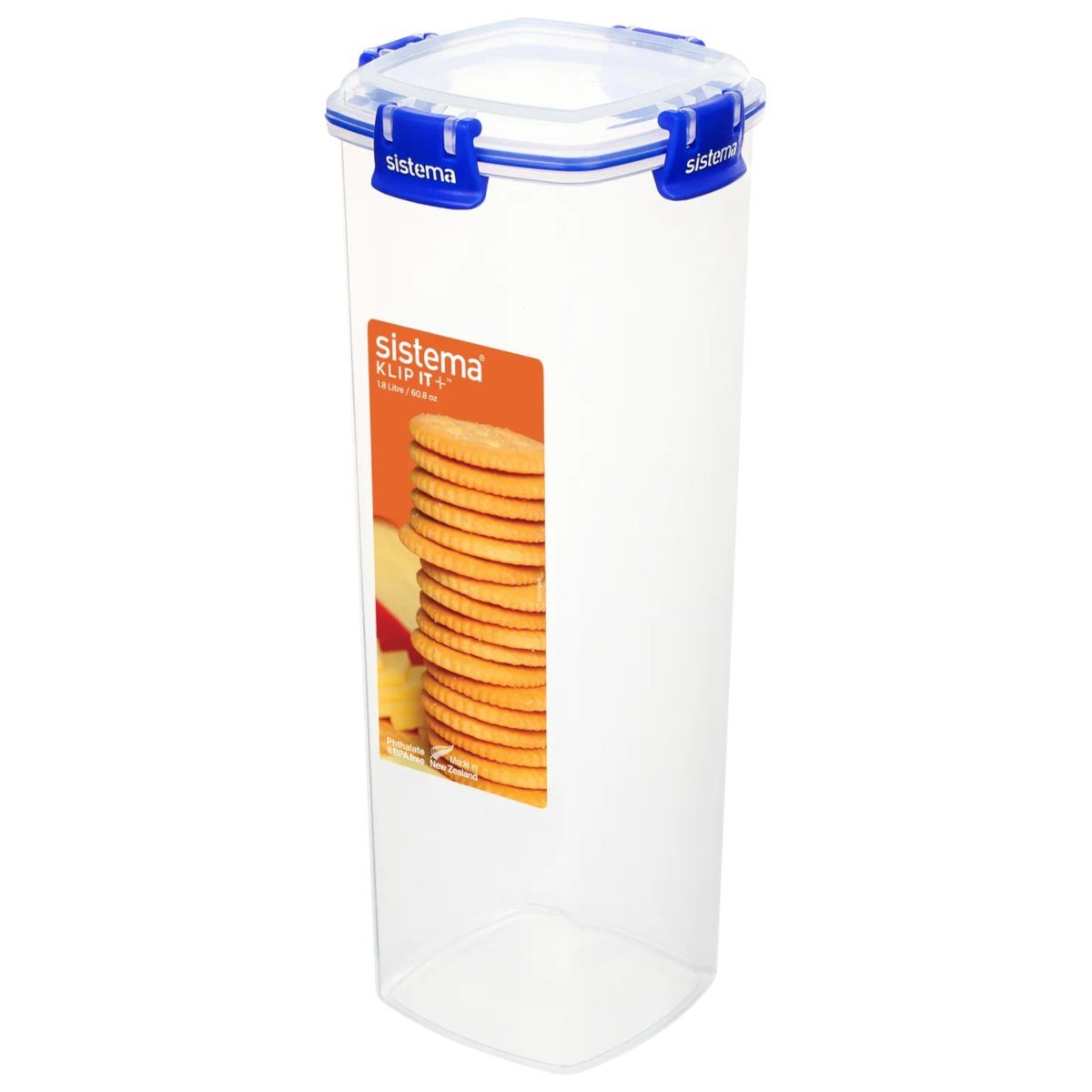 sistema Frischhaltedose Vorratsdose Klip it+ CRACKER 1.8l, Kunststoff (lebensmittelsicher), Gummidichtung