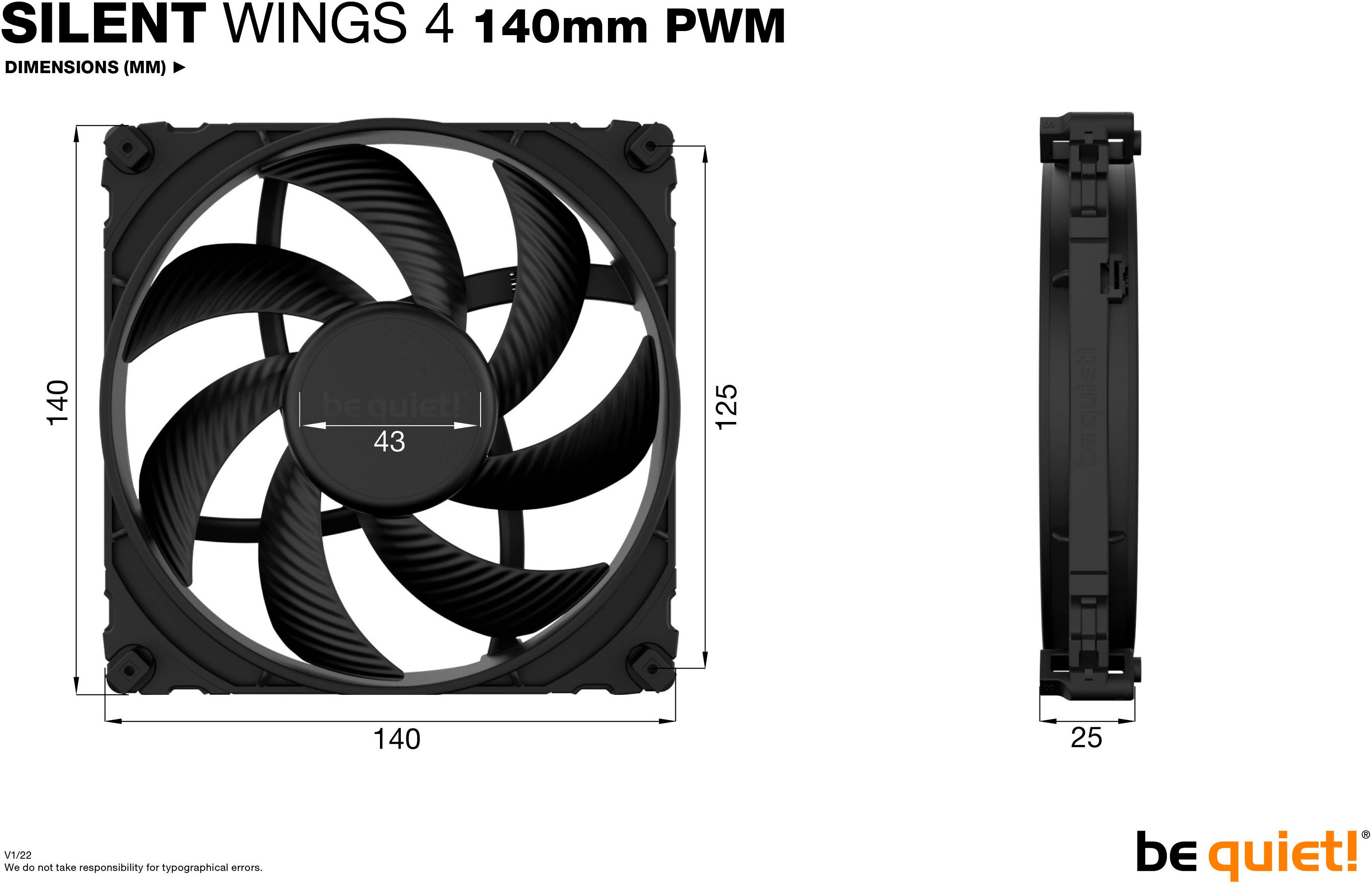 be quiet! Gehäuselüfter SILENT WINGS 4 140mm PWM – Bild 5 von 5