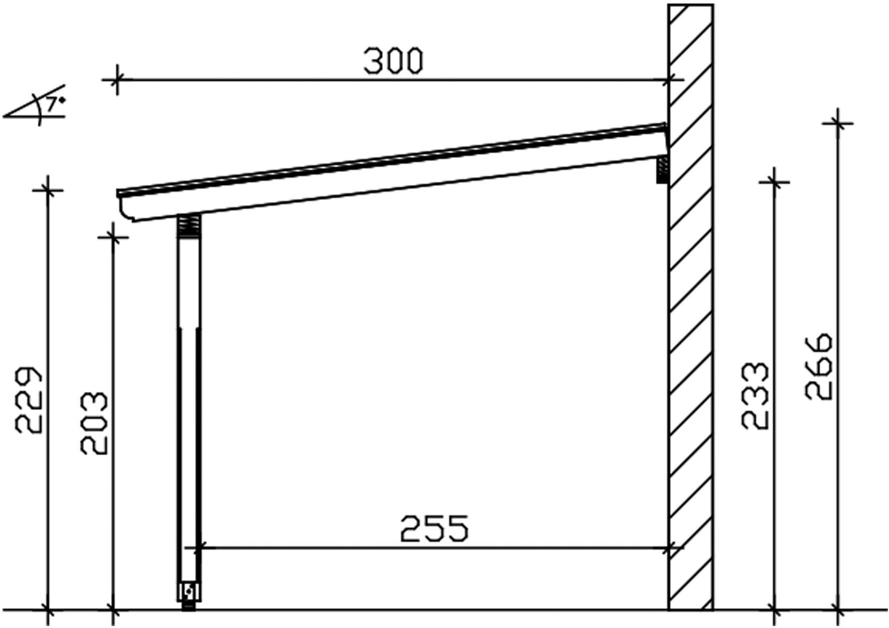 Skanholz Terrassendach Rimini, BxT: 434x300 cm, Bedachung Doppelstegplatten, Douglasie