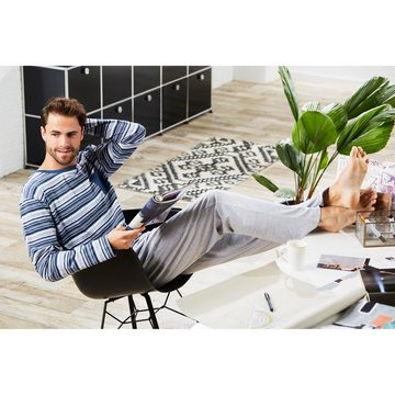 REDBEST Pyjama Herren-Schlafanzug Single-Jersey Streifen