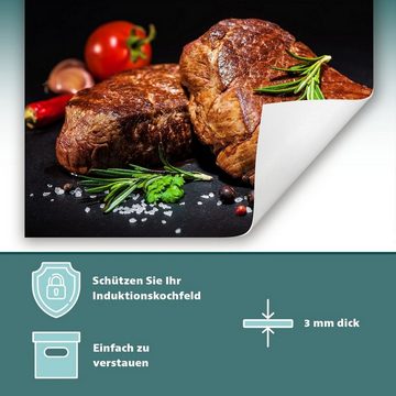 Decorwelt Herd-Abdeckplatte Herdabdeckplatte Kunststoff Aufrollbare Matte Küche Steak Essen Herd, (30x52, 1 tlg), für alle Herdarten excl. Gasherde