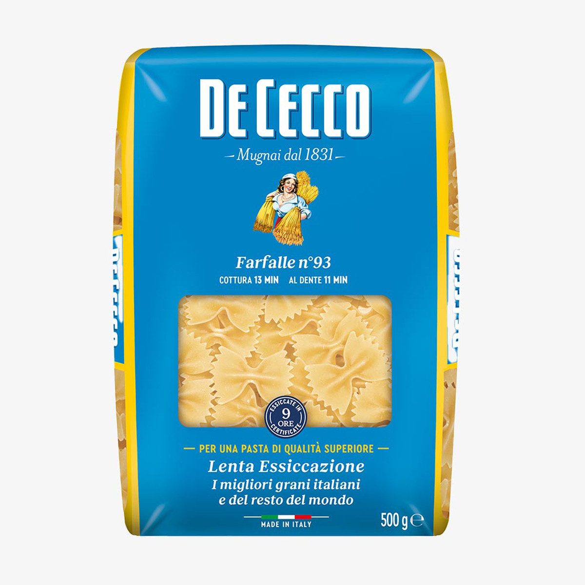 DE CECCO Nudeln, De Cecco Farfalle Nummer 93 Nudeln aus Hartweizengriess 500g