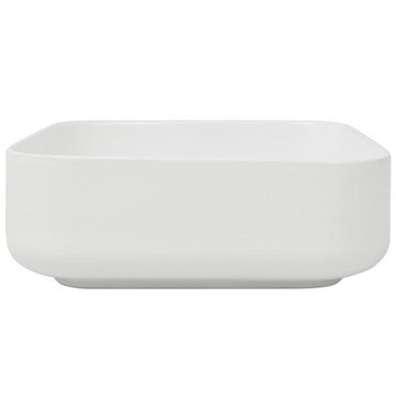 vidaXL Aufsatzwaschbecken Waschbecken Quadratisch Keramik Weiß 38 x 38 x 13,5 cm