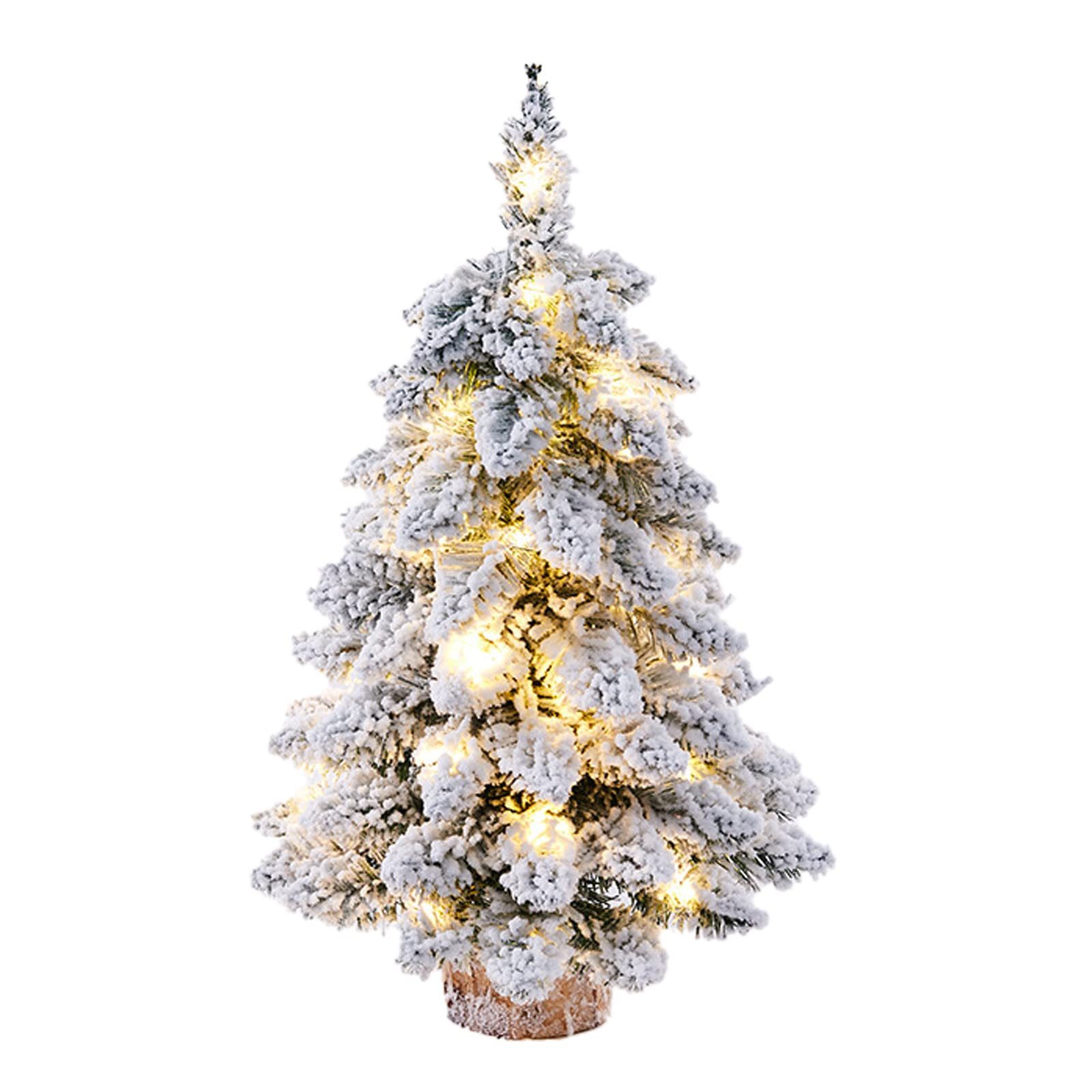 Bomiclss Künstlicher Weihnachtsbaum Mini-Weihnachtsbaum mit LED-Lichtern, künstlicher Tannenbaum, für Tisch, Schreibtisch und Zuhause, Weihnachtsdekoration