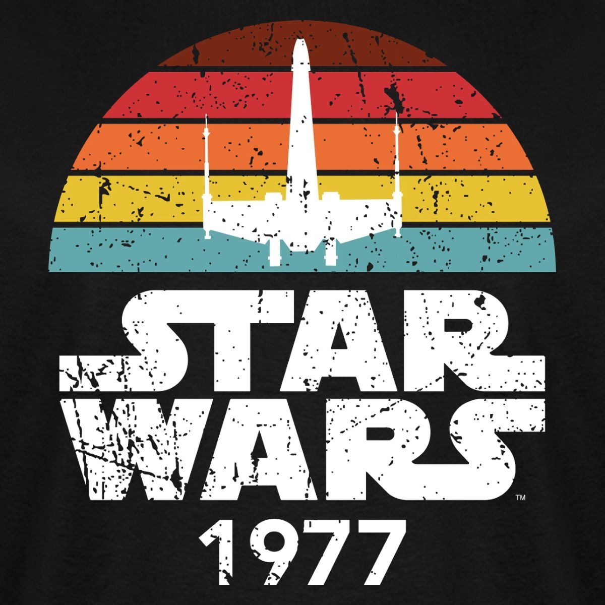 Spreadshirt T-Shirt Star Wars Schriftzug 1977 Retro Männer Kontrast T-Shirt (1-tlg)