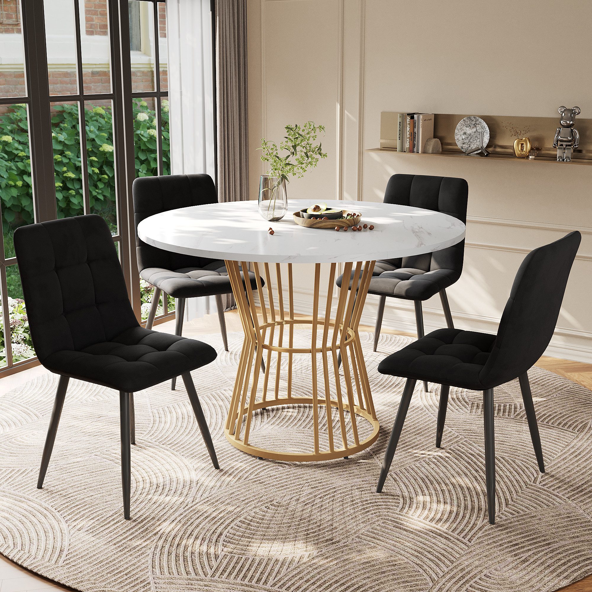 OKWISH Essgruppe 1 Esstisch und 4 günstig online kaufen