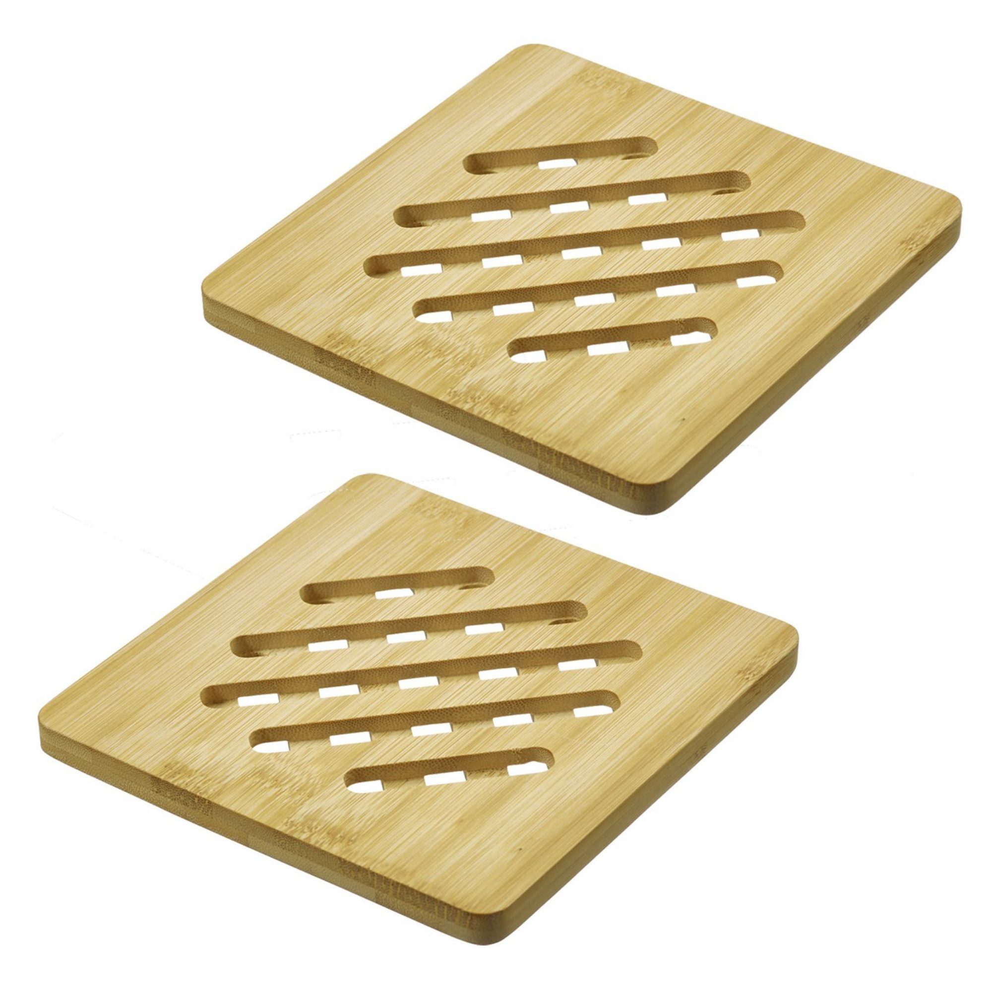 Thiru Topfuntersetzer praktisches 2er Set aus nachhaltigem Bambus, 2-tlg., praktisches 2er Set, aus nachhaltigem und nachwachsendem Bambus