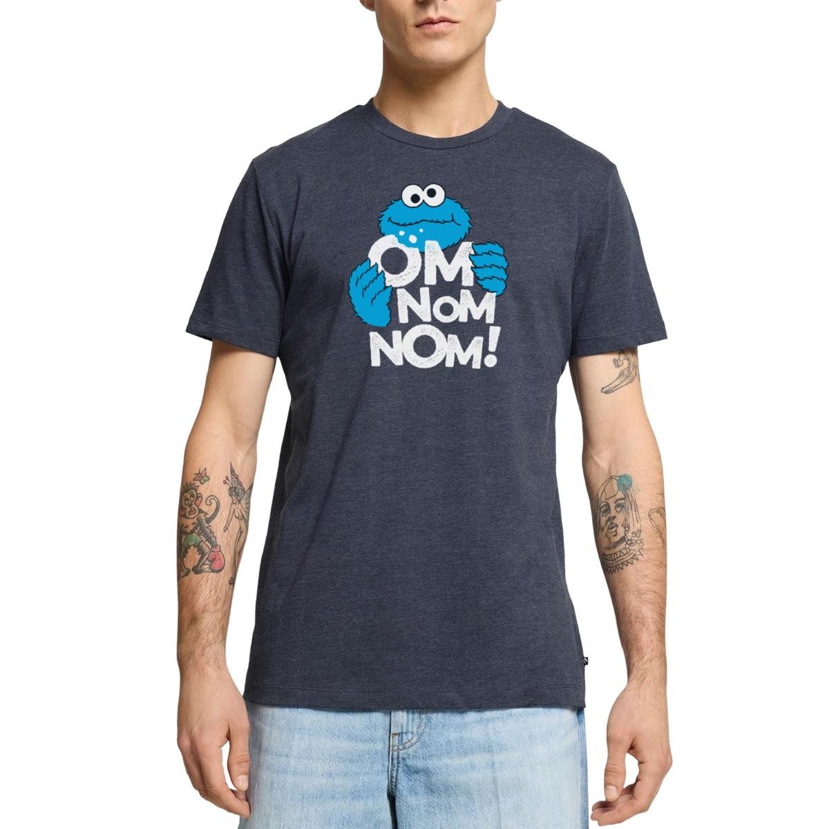 T-Shirt Sesamstraße Krümelmonster Om Nom Nom Männer Premium T-Shirt