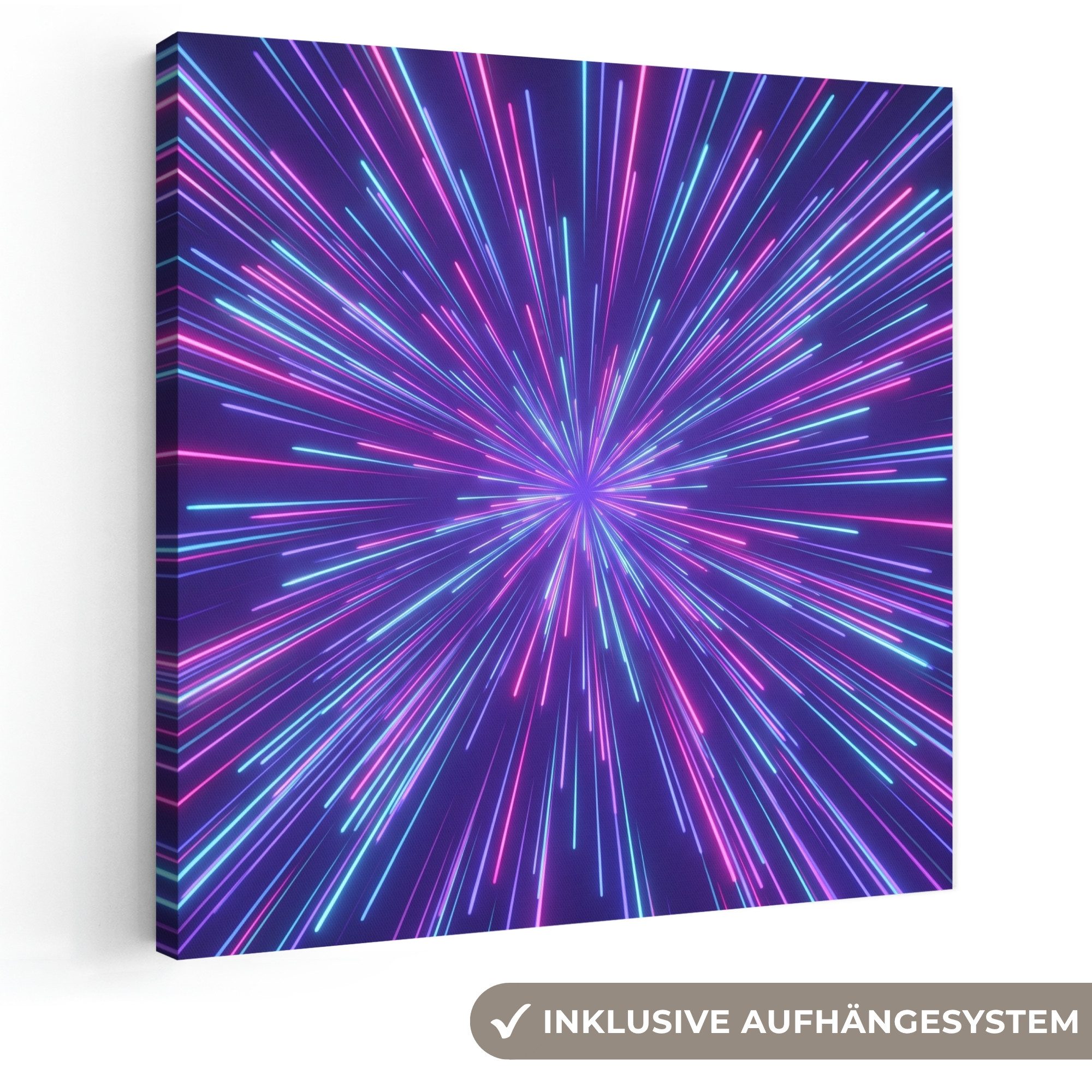 OneMillionCanvasses® Leinwandbild Dynamisch - Raum - Farbenfroh, Fotodruck (1 St), Wandbild, Deko Schlafzimmer Wohnzimmer Flur 20x20 cm