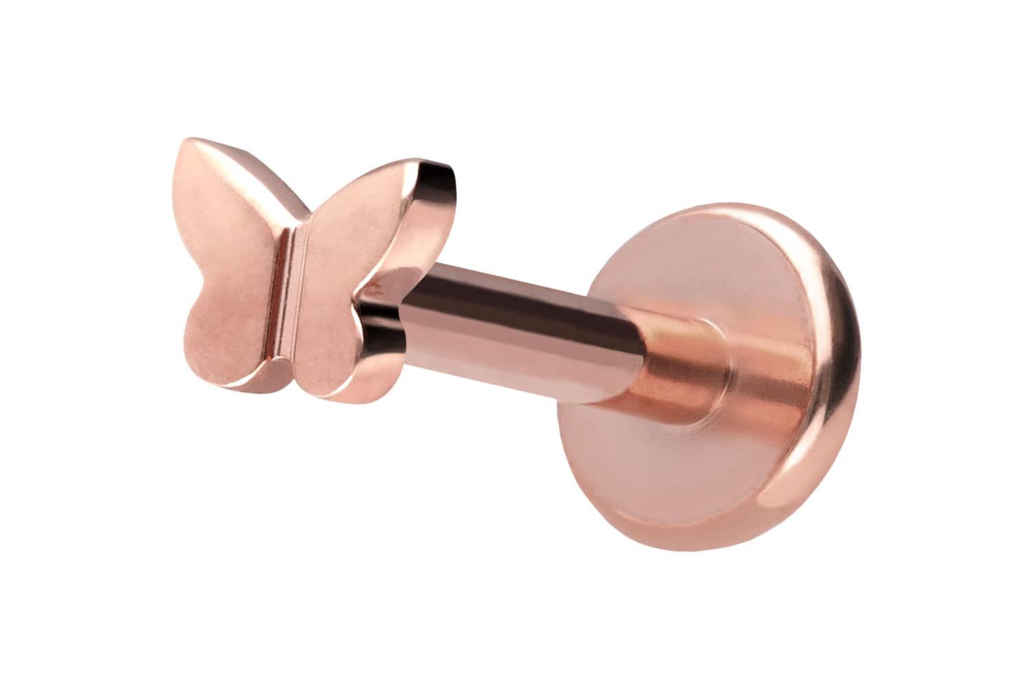 PIERCINGLINE Piercing-Set Titan Labret mit Push Fit SCHMETTERLING (Labrets, 1-tlg)